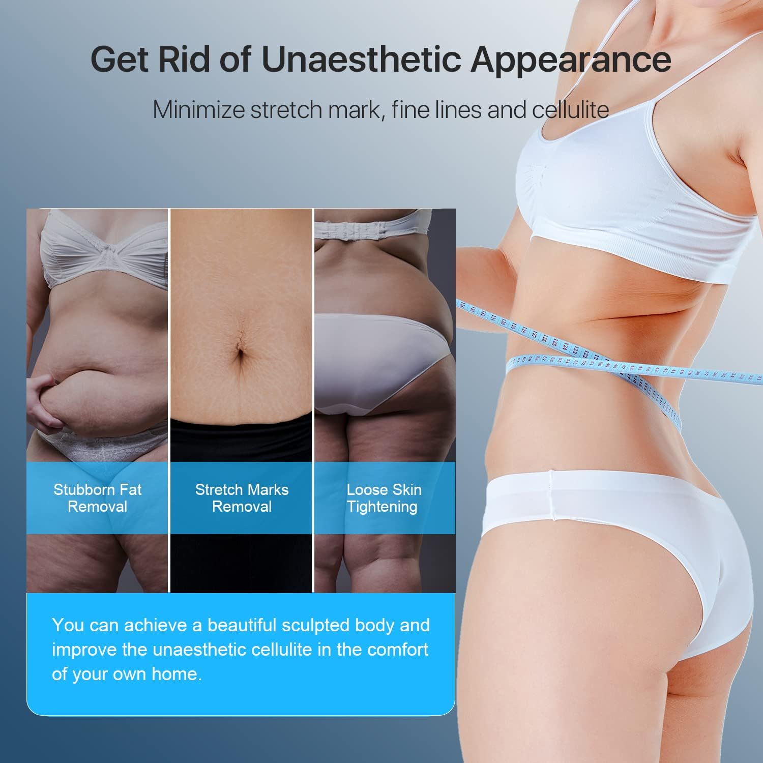 Body Sculpting Machine, Cellulite Massager Upgraded 2.0, Handheld Cellulite Fat Machine for Belly Arms Legs Waist Butt, 4 Massage Heads Larger Contact Surface with Body