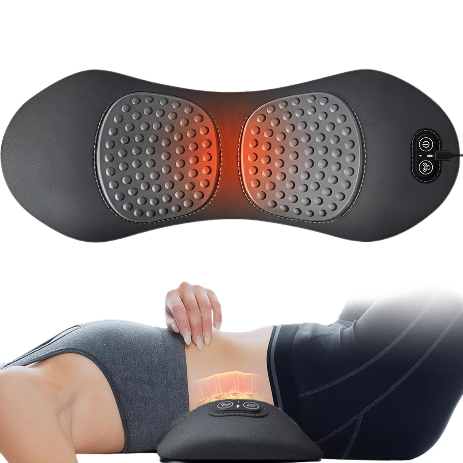 3 in 1 Electric Lumbar Support Pillow with Traction,Vibration & Heat
